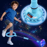 Ankle Skip Ball for Kids with Counter & Timer – Battery Powered Foldable Outdoor Sports Toy | Boys Birthday Gift Ages 5–10 (Light Blue)